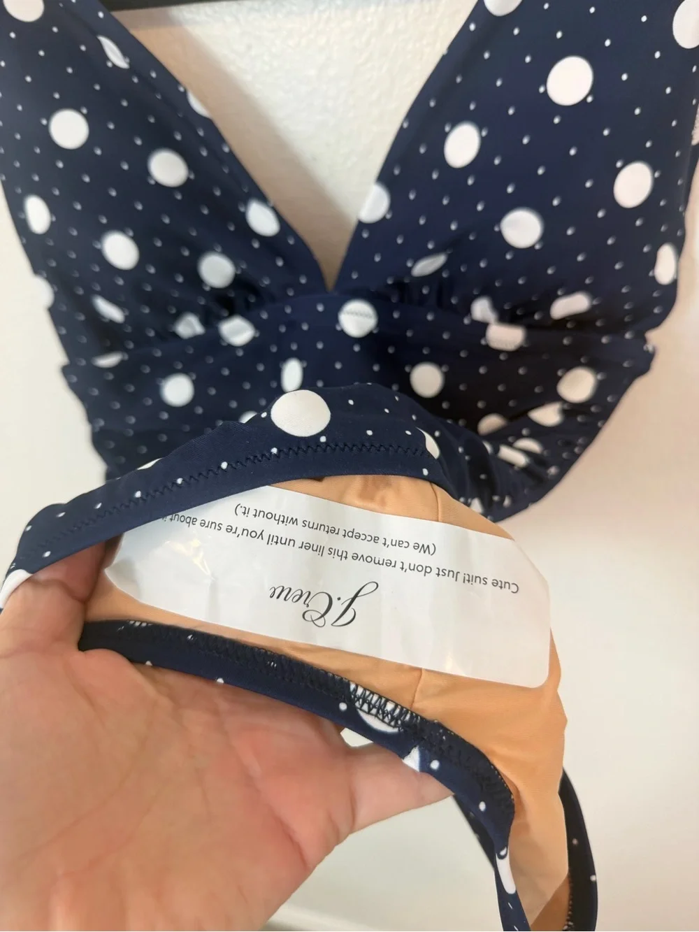 NWT J.Crew Factory Ruched Plunge One-Piece Swimsuit Navy White Polka Dot M